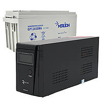 Комплект для джерела безперебійного живлення RITAR RTSW-600ND12 LCD на 360Ah та MERLION AGM GP12650M6 на 65 Вт