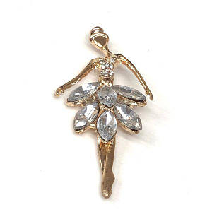 Брошка "Балерина" метал - золото