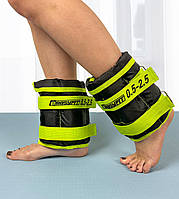 Обважнювачі для ніг і рук EasyFit збірні чорно-зелені 0,5-2,5 кг (пара)