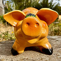 Скарбничка Весела Свинка керамічна 27×17×21 см – грошова копілка, декоративна свинка для монет