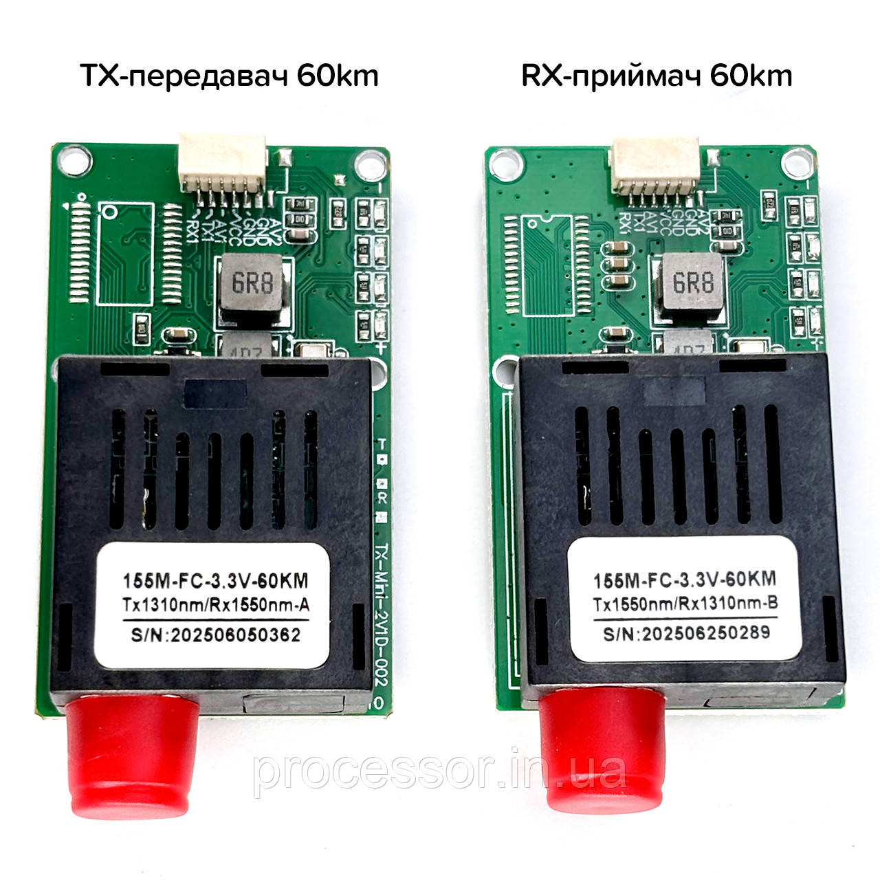 Оптоволоконний FPV передавач TX 155M-FC-3.3V TX1310nm на 60 км для дронів і БПЛА, фото 1