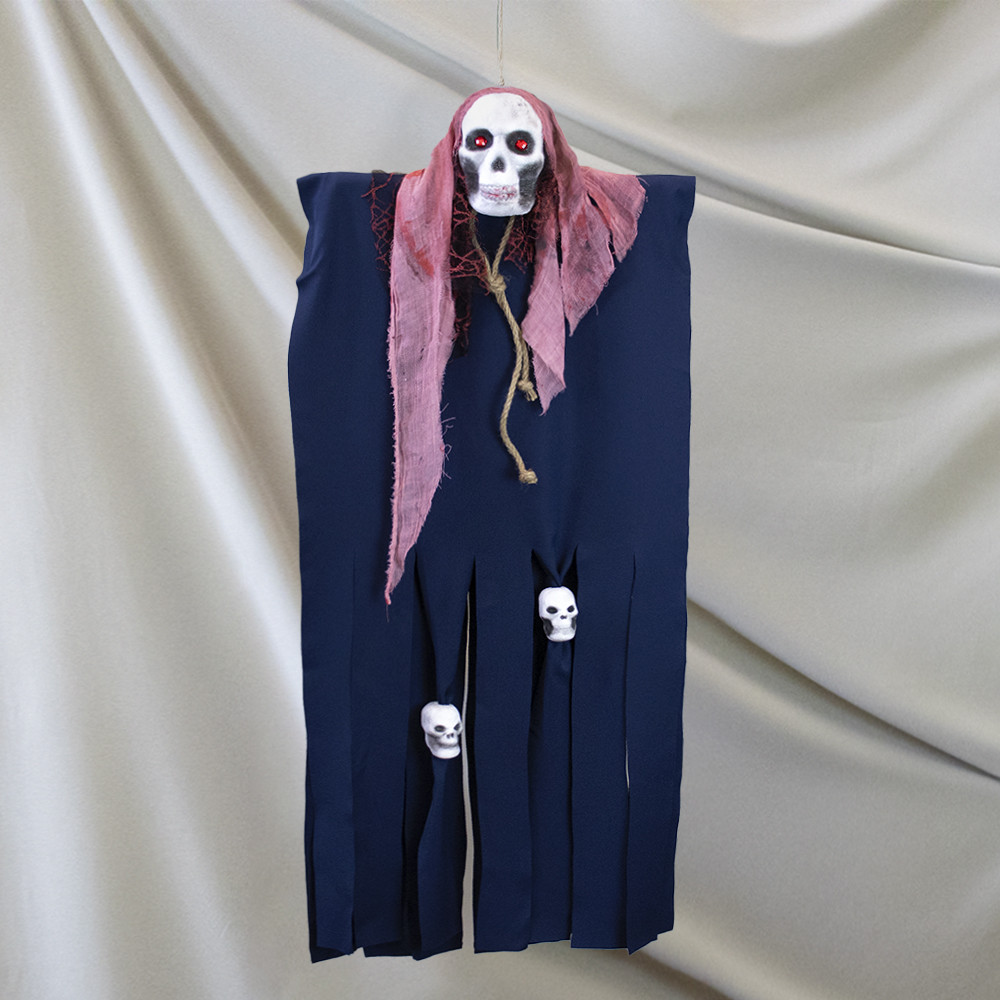 Декор для хеллоуїна Примарний Череп (125см) темно синій з попелом троянди 12928, фото 1