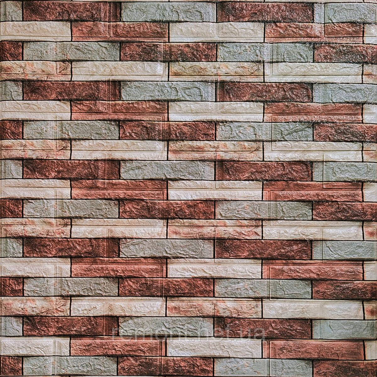 Декоративна 3D панель 700х770х3мм Коричнева цегла піщаник (340) SW-00000531, фото 1