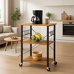 Стелаж Leobert Dash на колесах у стилі Loft натуральний