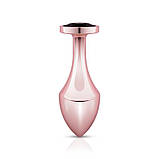 Анальна пробка, анальний стимулятор Rosy Gold Nouveau з металу та кристалом, фото 3