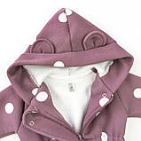 Комбінезон на блискавці для немовлят з начосом з капюшоном та шапочкою Pea, фото 4