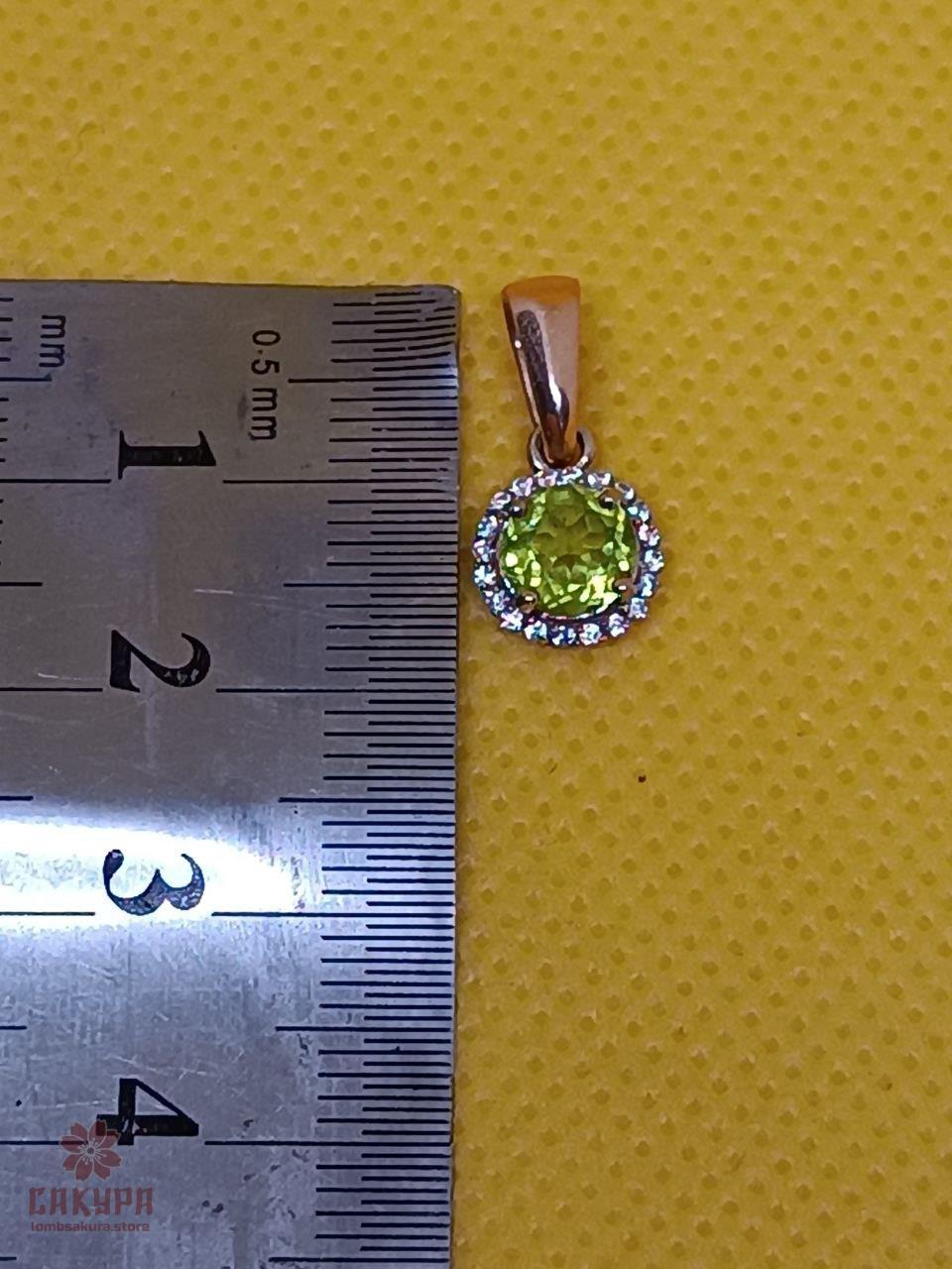 Золотий Кулон зі вставкою цирконій, фото 1