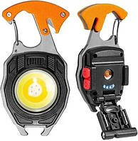 Ліхтар LED COB Veron W47 червоне світло тактичний наключний лампа з карабіном кишеньковий з магнітом прищіпкою наключник мультит