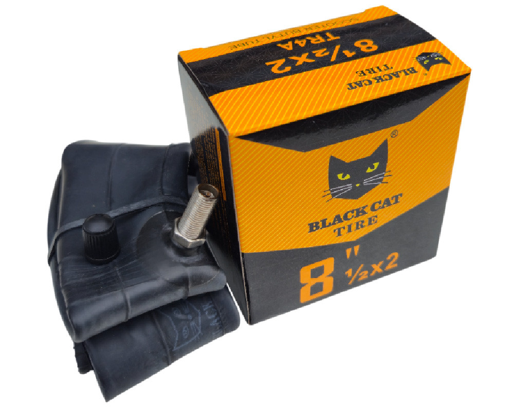 Камера до єлектросамоката BLACK CAT 8 x 1/2 х 2.00 TR4A сосок метал 22 мм, фото 1