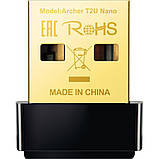 Мережева карта Wi-Fi TP-Link ARCHER-T2U-NANO до 433Mbps USB, фото 6