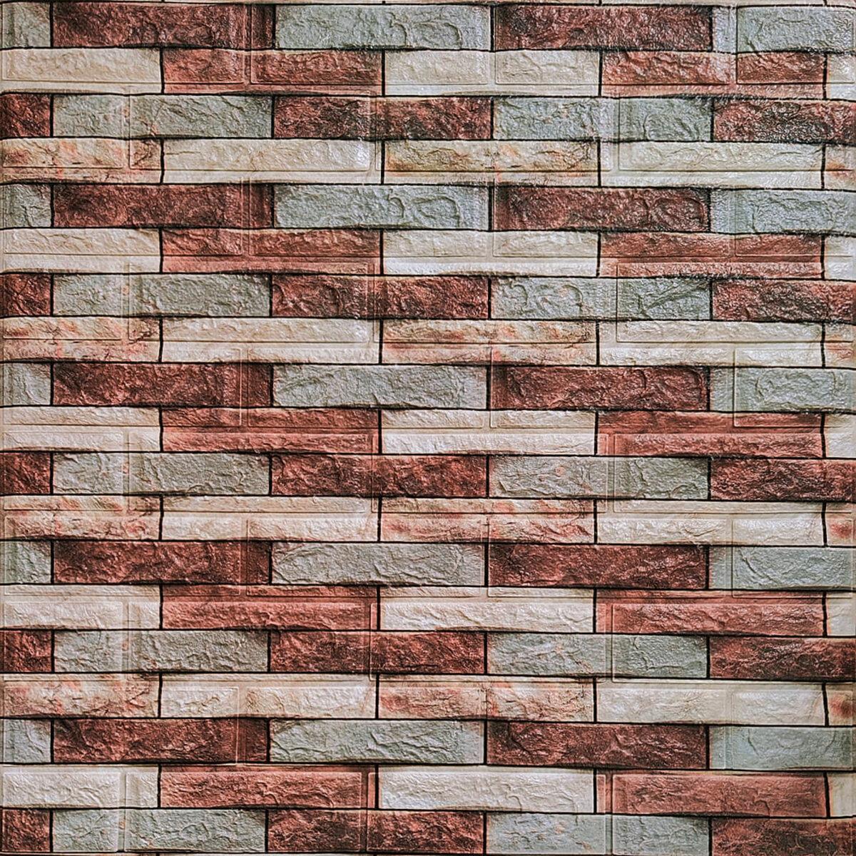 Декоративна 3D панель 700х770х4мм Коричнева цегла піщаник (340) SW-00000531