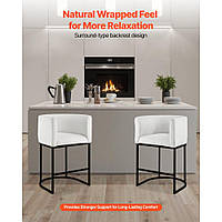 Барні стільці VEVOR, стільці для стійки, 3 шт. (висота 87 см), кухонний стілець зі спинкою та підлокітником, металевим каркасом та