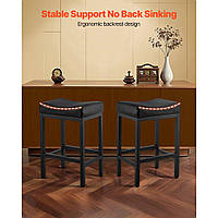 Барні стільці VEVOR, стільці для стійки зі штучної шкіри, 2 предмети, стільці для бістро (висота 645 мм) з м'яким сидінням та