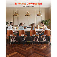 Барний стілець VEVOR, стілець для стійки, 2 шт. (висота 98 см), кухонний стілець зі спинкою та металевим каркасом, стілець-бістро