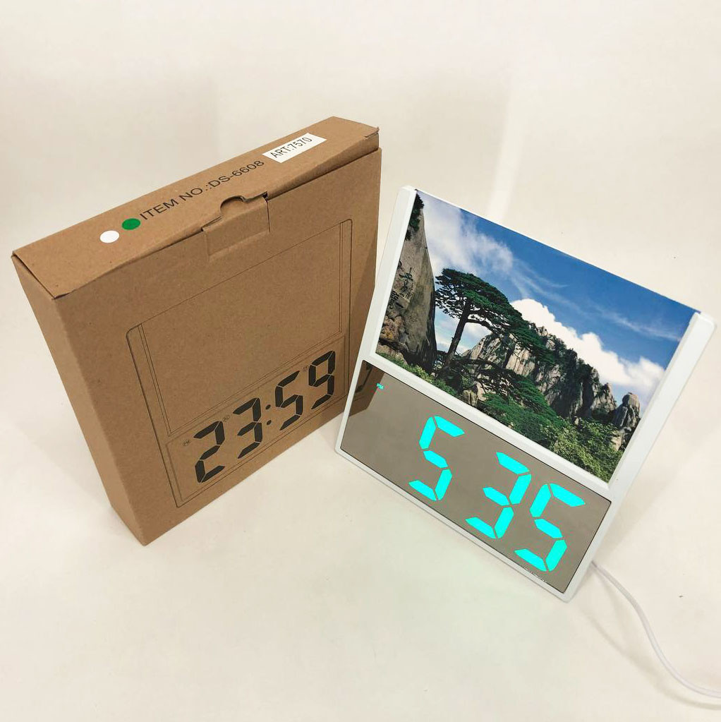 Настільний годинник з електронною індикацією DS-6608, Настільний годинник з підсвічуванням VQ-80, фото 1