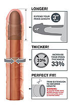 Насадка на член, що подовжує +7.6 см Pipedream X-Tensions тілесна, 22.8 х 4.4 см, фото 4