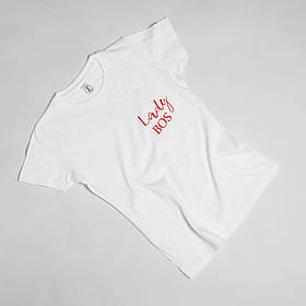 Футболка "Lady Bos" жіноча, Білий, L, англійська, L