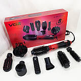 Фен гребінець для сушіння волосся, Стайлер автоматичний для завивки волосся, Фен з іонним дифузором YB-39, фото 6