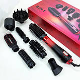 Фен гребінець для сушіння волосся, Стайлер автоматичний для завивки волосся, Фен з іонним дифузором YB-39, фото 10