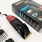 Електромашинка для волосся Gemei, Професійний бездротовий тример, Тример для стрижки волосся потужний EW-62, фото 10