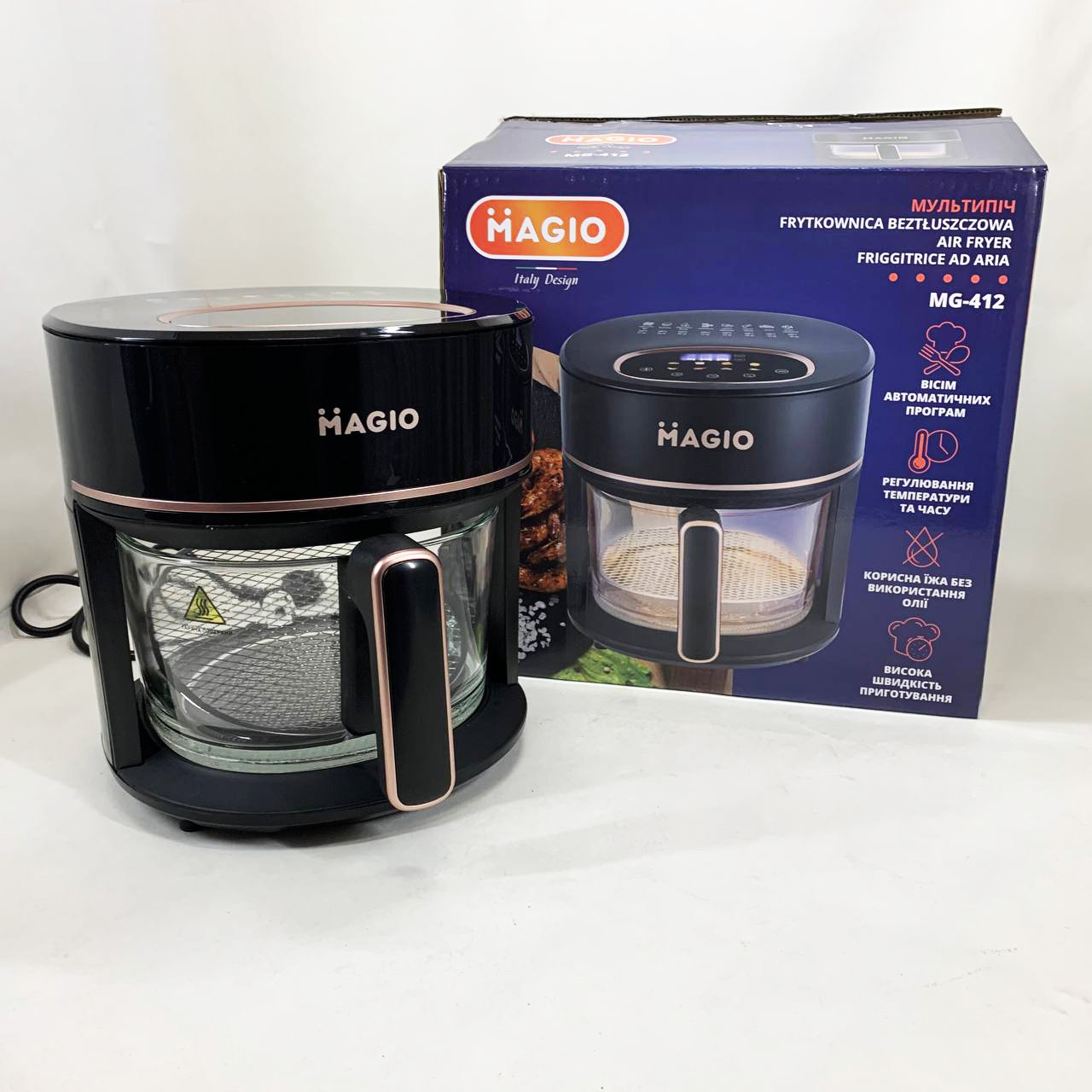 Електропіч гриль настільна Magio MG-412 1500 Вт 6 л, Духовка електрична для дому, Духовка духова шафа HS-63