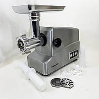 Потужна електро м'ясорубка з насадками ViLgrand V307-SMG 3000 Вт, Електрична м'ясорубка нержавіюча DZ-58