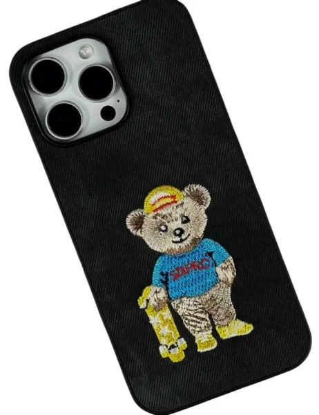 Чохол-накладка Infinity Teddy Bear Case для iPhone 16 Pro Black Blue, фото 1