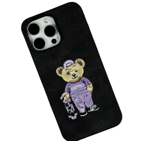Чохол-накладка Infinity Teddy Bear Case для iPhone 16 Pro Black Purple, фото 1