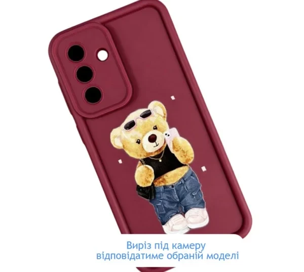 Чохол-накладка Infinity SiliconTeddy Bear Case для iPhone 16 Bordeaux, фото 1