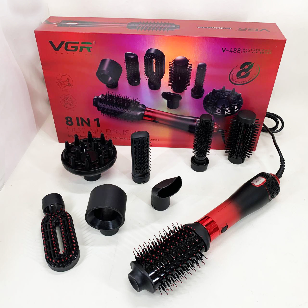 Фен з регулятором потужності і температури VGR 8 в 1 V-488, Фен для різних типів волосся BP-81, фото 1