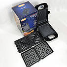 Вафельниця для м'яких вафель Magio MG-363 570 Вт, Гриль електричний, Бутербродниця знімні пластини LF-90, фото 4