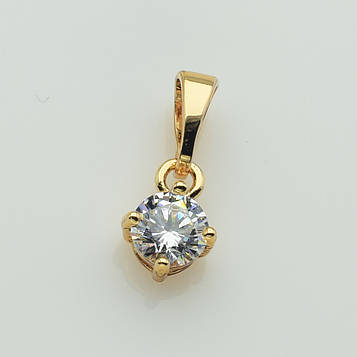 XUPING Кулон Позолота 18к з білим цирконом Висота 1.5см, Ширина 0.6см