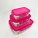 Комплект пластикових судків UNIQUE UN-1511. Колір: рожевий ZV-17, фото 2