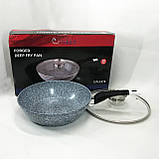 Міцна сковорідка з антипригарним покриттям UNIQUE, Сковорода глибока для дому, Сковороди без масла WC-26, фото 10