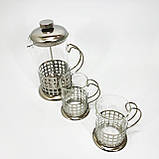 Френч-прес для заварювання трав, Френч-прес з ручкою, Френчпрес для кави Елегантний прес чаю QY-82, фото 8