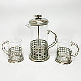 Френч-прес для заварювання трав, Френч-прес з ручкою, Френчпрес для кави Елегантний прес чаю QY-82, фото 9