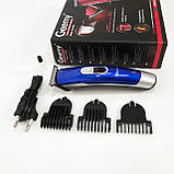 Машинка для стрижки з потужним акумулятором Gemei, Бездротовий акумуляторний тример для стрижки волосся ZE-32, фото 2