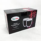 Скляні чашки з подвійними стінками набір 2шт Con, Прозорі чашки з подвійними стінками LU-65, фото 5