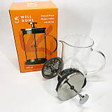 Стильний френч-прес для чаю та кави, Френч-прес для дому та офісу, Чайник зі скляним заварником NH-77, фото 9