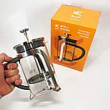 Френч-прес з якісного матеріалу Well Done WD-8018B 800 мл, Стильний чайник для заварювання BG-32, фото 9