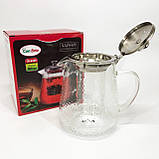 Скляні чайники для заварювання трав'яного чаю Con, Скляний чайник з фільтром для заварювання чаю CP-90, фото 8
