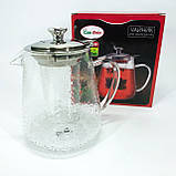 Скляні чайники для заварювання трав'яного чаю Con, Скляний чайник з фільтром для заварювання чаю CP-90, фото 6