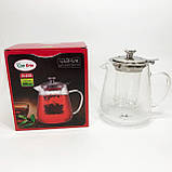 Скляні чайники для заварювання трав'яного чаю Con, Скляний чайник з фільтром для заварювання чаю CP-90, фото 7