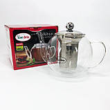 Заварник прозорий Con, Оригінальний заварник для чаю, Заварний чайник скляний з ручкою RC-33, фото 8