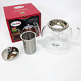 Заварник прозорий Con, Оригінальний заварник для чаю, Заварний чайник скляний з ручкою RC-33, фото 7