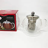 Заварник прозорий Con, Оригінальний заварник для чаю, Заварний чайник скляний з ручкою RC-33, фото 3