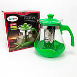 Скляний заварний чайник для чаю чайники, Заварний чайник скляний з ручкою, Заварник для кухні HZ-14, фото 4