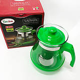 Скляний заварний чайник для чаю чайники, Заварний чайник скляний з ручкою, Заварник для кухні HZ-14, фото 3