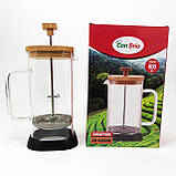 Чайник заварювальний френч прес Con Brio CB-6680W 800 мл, Френчпрес для кави, Чайник прес для чаю TI-87, фото 9