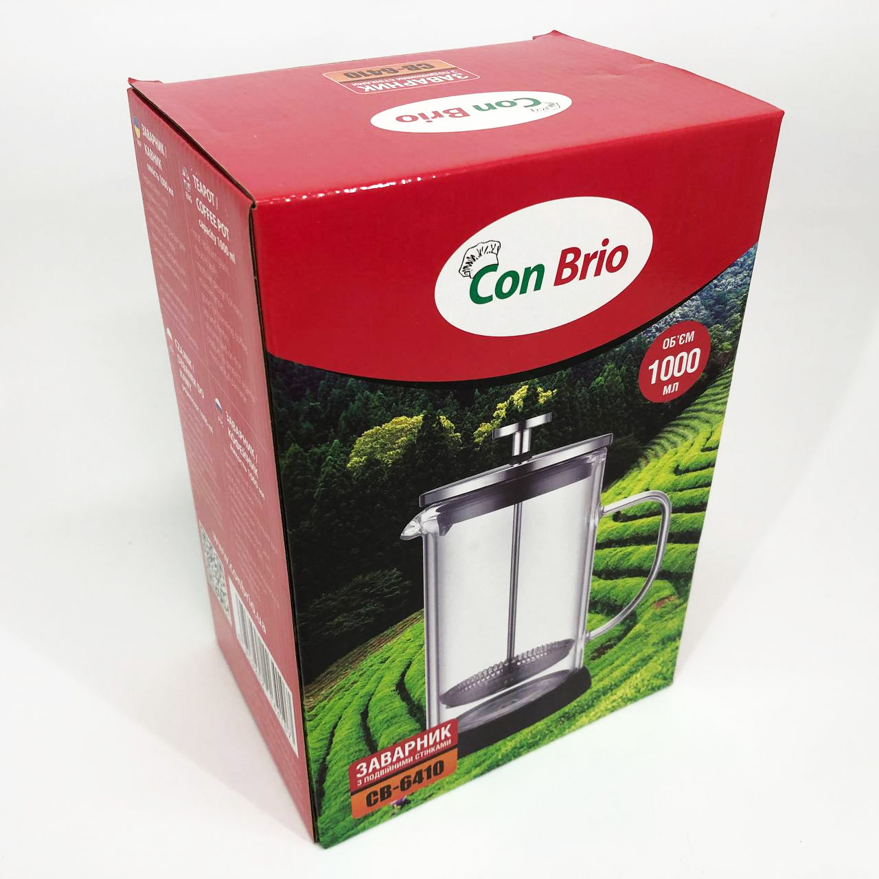 Френч-прес для приготування чаю Con, Скляний чайник для кави та чаю Френч-прес кафе KA-75, фото 1